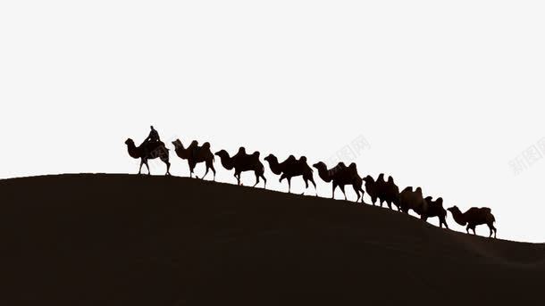 日暮风光旅游塞外图png免抠素材_新图网 https://ixintu.com 商人 塞外 塞外风光 山谷 沙漠 阴影 骆驼群