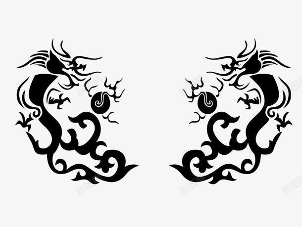 中国龙png免抠素材_新图网 https://ixintu.com 中国龙 双龙夺珠 图腾 纹身图案