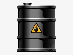 黑色油桶手绘黑色立体汽油桶汽油高清图片