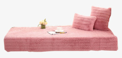 粉色纯色T恤毛绒布飘窗榻榻米垫高清图片