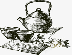 丁香茶手绘丁香茶饮品图图标高清图片