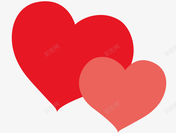 两颗红心矢量图ai免抠素材_新图网 https://ixintu.com 两颗心 心形 爱心 红心 红色的心 矢量图