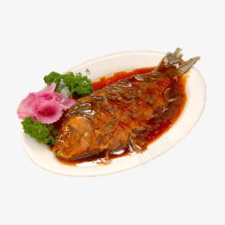 农家菜拌肉产品实物特色红烧鲫鱼高清图片