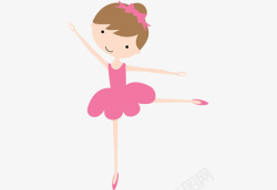可爱的卡通粉色少儿芭蕾舞者素材