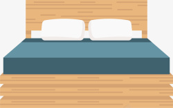 床上用品背景图蓝色双人床矢量图高清图片