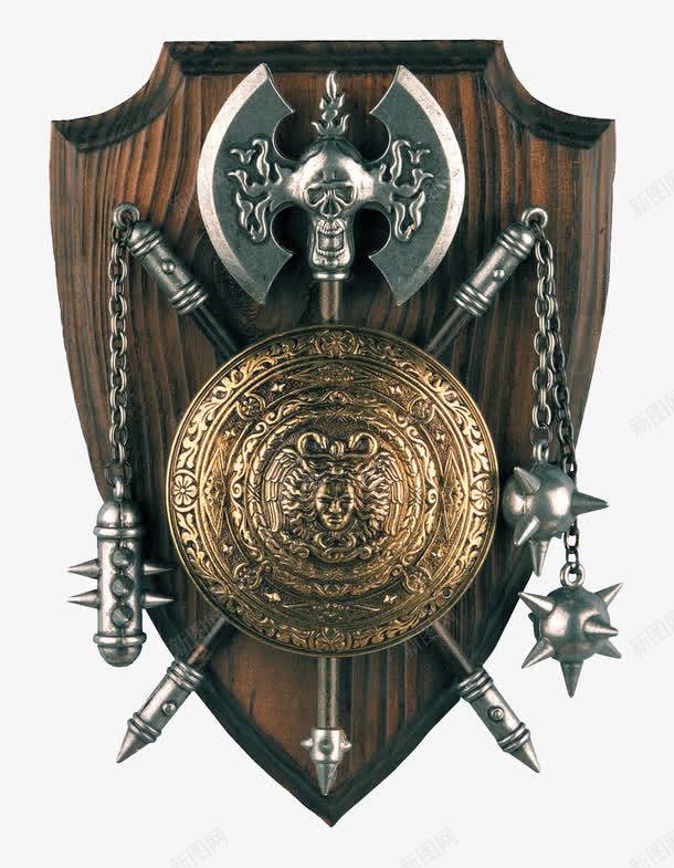 盾牌和狼牙棒png免抠素材_新图网 https://ixintu.com 中世纪 古代 欧洲 装备 骑士