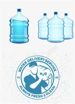 纯净水水桶蓝色桶装水高清图片