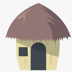 门洞蘑菇形状的茅草屋高清图片