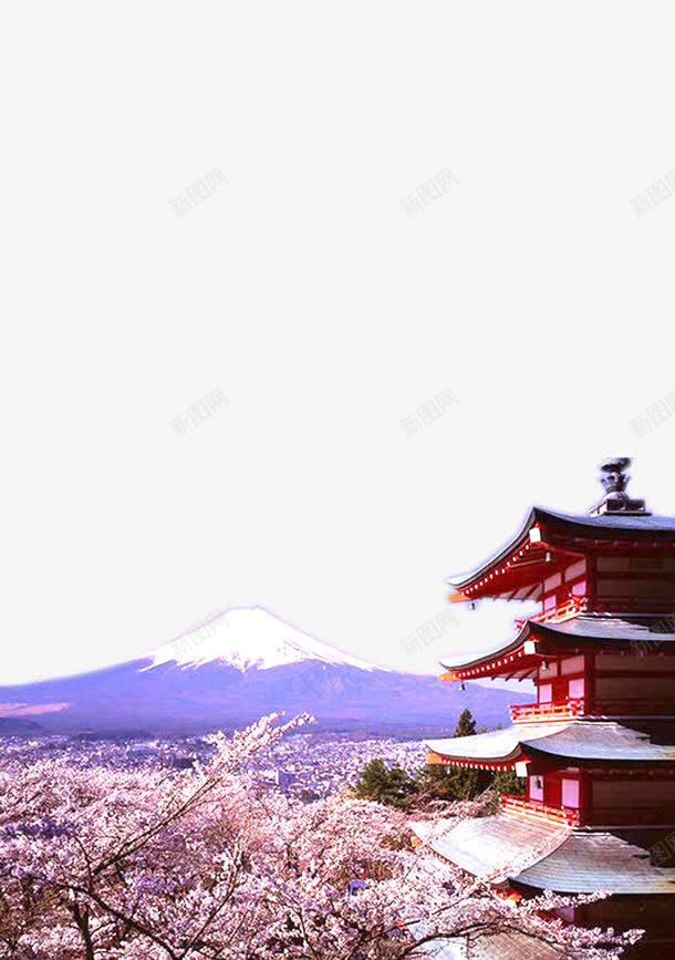 日本富士山建筑物png免抠素材_新图网 https://ixintu.com 富士山 建筑 房子 日式 日本 美丽的富士山