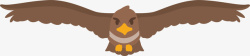 鸟类秃鹰飞翔的褐色卡通秃鹰高清图片