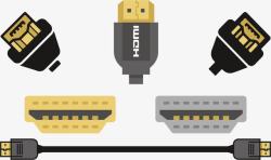 电脑连接线矢量图素材