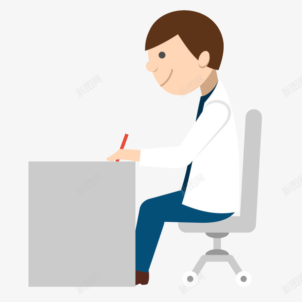 手绘卡通开处方医生矢量图ai免抠素材_新图网 https://ixintu.com 医师 医生 卡通 卡通医生 开处方医生 护士医生 插画 男医生 设计 矢量图