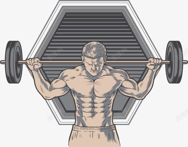 八块腹肌肌肉男png免抠素材_新图网 https://ixintu.com 举杠铃 举起重物 健身房海报 力量训练 强壮肌肉男 矢量素材 肌肉男 肌肉男漫画