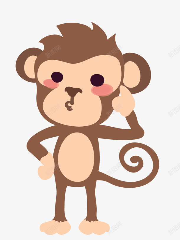 呆萌猴子png免抠素材_新图网 https://ixintu.com 动物 卡通 卡通思考猴子 反省 小猴 思考 飞天资源论坛