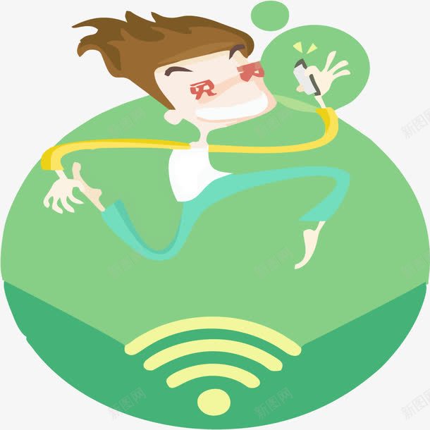 绿色WIFIpng免抠素材_新图网 https://ixintu.com WiFi WiFipng 免费 创意 绿色