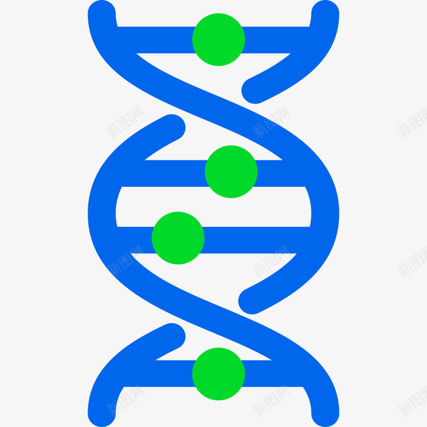 蓝色手绘圆角基因元素矢量图图标eps_新图网 https://ixintu.com 卡通图标 基因 弧度 弯曲 扁平化 手绘 线稿 蓝色 遗传 矢量图