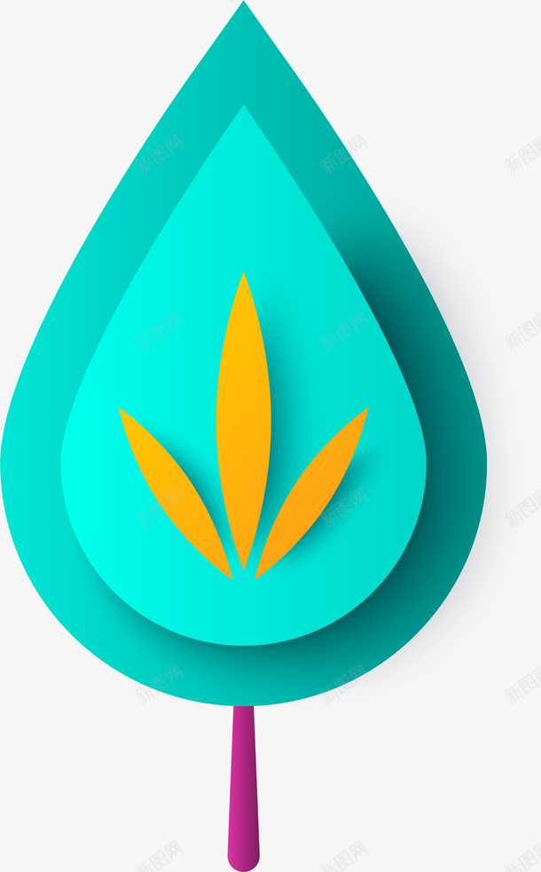 蓝色剪纸风格微立体树木png免抠素材_新图网 https://ixintu.com 中国传统 剪纸 微立体 树木 矢量图案 蓝色