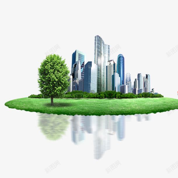 城市建筑png免抠素材_新图网 https://ixintu.com 城市建筑 效果图 绿化带