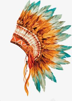 手绘印第安民族文化手绘印第安头饰高清图片