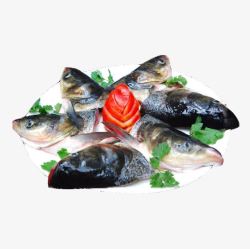 无污染海鲜产品实物六个鱼头花鲢鱼高清图片