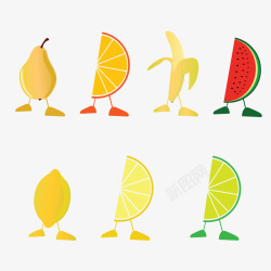 水果旋风木瓜西瓜香蕉柠檬高清图片