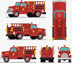 红色消防车红色的消防车矢量图高清图片