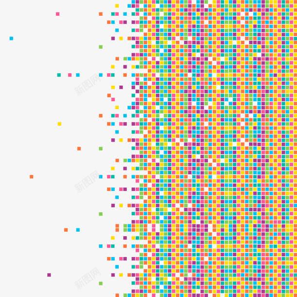 像素点png免抠素材_新图网 https://ixintu.com 创意 彩色 色块 飞逝