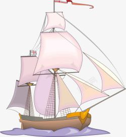 古船扬帆起航的古代木船高清图片