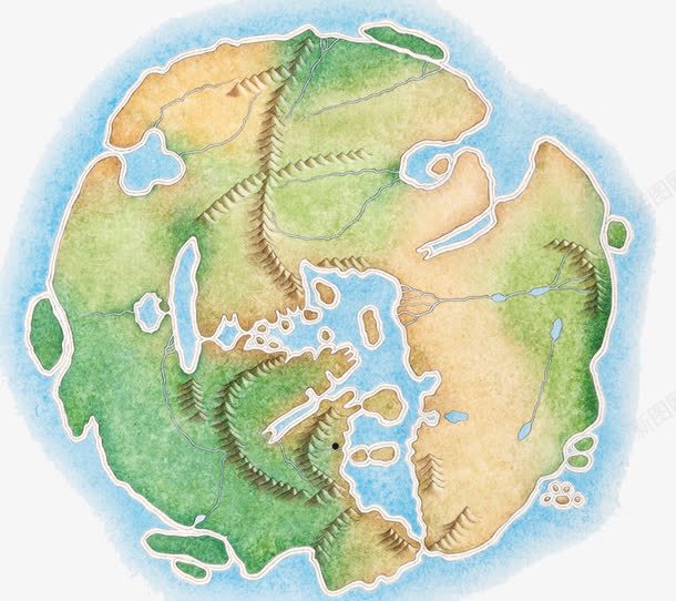 远古地球板块png免抠素材_新图网 https://ixintu.com 古代地图 地球板块 大陆 海洋