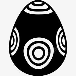 彩蛋形状复活节彩蛋的同心圆模式图标高清图片