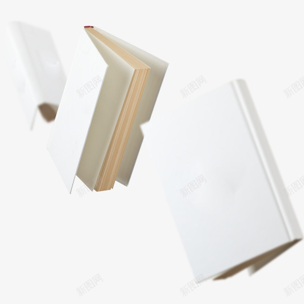 飞起来的书白色立体psd免抠素材_新图网 https://ixintu.com 层次 流动 白色书皮 虚化效果 飞起来的书 黄色纸张的书