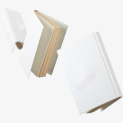 白色的书飞起来的书白色立体高清图片