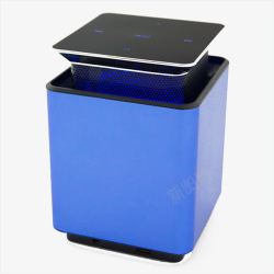 蓝色垃圾桶素材蓝色科技感智能垃圾桶高清图片