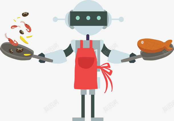 烹饪美食家机器人矢量图ai免抠素材_新图网 https://ixintu.com foodie 人工智能 厨师 机器人 烹饪 矢量png 矢量图 美食家