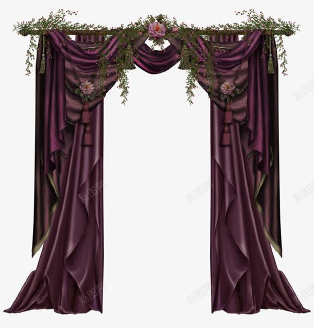 紫色丝绸窗帘花朵缠绕背景png免抠素材_新图网 https://ixintu.com 丝绸 窗帘 紫色 缠绕 背景 花朵