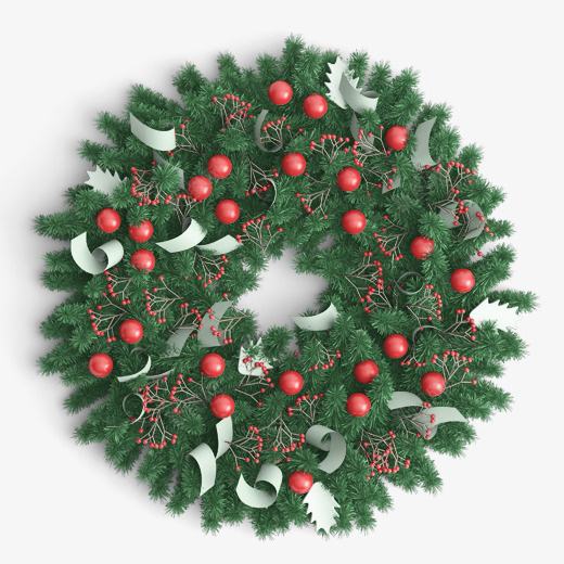 绿色圣诞节日元素png免抠素材_新图网 https://ixintu.com 圣诞 圣诞节 彩球 植物 绿色 节日 花环 装饰