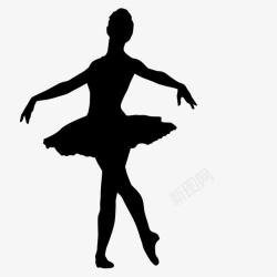 跳芭蕾舞的女人黑影素材