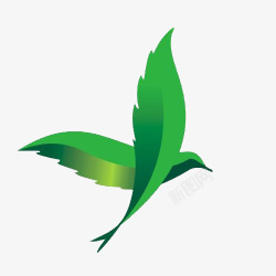 展翅翱翔绿色展翅翱翔的燕子标志图标高清图片