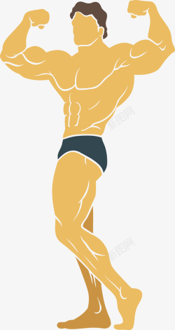 成就健康男人卡通强壮肌肉男人高清图片