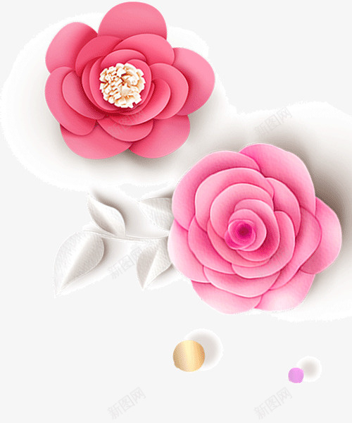 两朵红色的鲜艳花朵png免抠素材_新图网 https://ixintu.com 卡通 卡通花朵 粉色的花 红色的 花朵 花瓣 鲜花