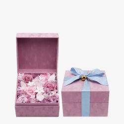 玫瑰花盒粉色可爱的鲜花盒高清图片