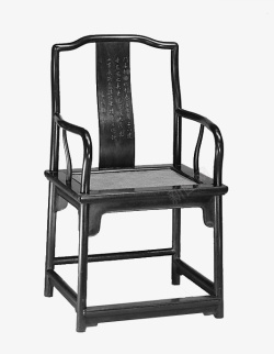 黑色中式板正太师椅素材