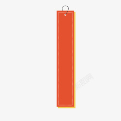 橙色长条标签素材