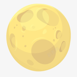 卡通圆形黄色卡通月球表面高清图片