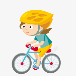飘起来的头发卡通骑自行车的人物矢量图高清图片