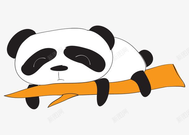 趴在树枝上的大熊猫png免抠素材_新图网 https://ixintu.com 动漫 动物 卡通 可爱 插画 树枝 熊猫 趴着的大熊猫
