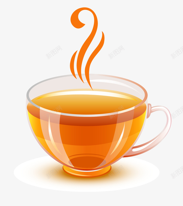 橘色清茶手绘图案png免抠素材_新图网 https://ixintu.com 手绘图 杯子 橘色茶水 沏茶 泡茶 简图 茶叶