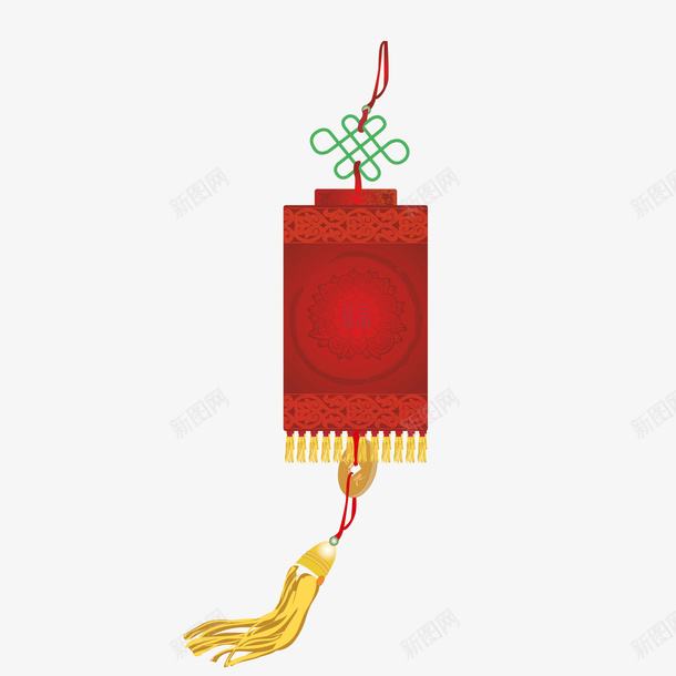 福字挂坠矢量图ai免抠素材_新图网 https://ixintu.com 喜庆 挂坠 福字 矢量图