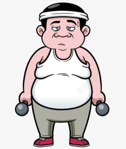 量肚子的胖男人大肚腩的男人运动高清图片