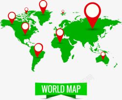 全球业务绿色世界地图高清图片